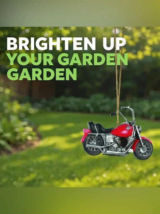 Red Motorcycle Ornament Hanging Décor - Picture 2 of 2